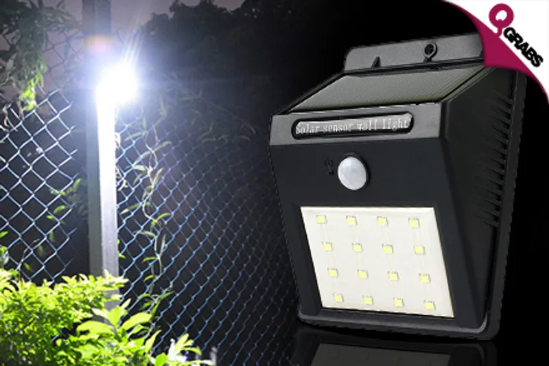 From QR65 Shine on with Motion & Night Sensor Solar-Powered LED Wall Lights - with 16 LED Lamps for Immense Brightness! (Up to QR198 Value)